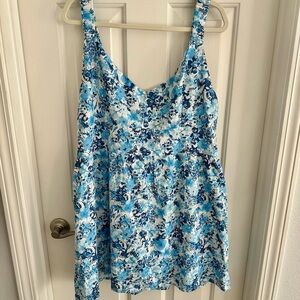 Abercrombie Blue Floral Scoop Neck Women's Dress